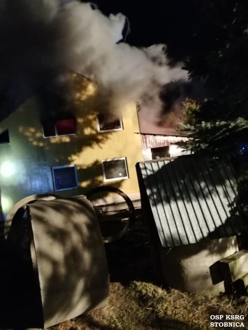 Pożar domu w Stobnicy (gmina Ręczno)