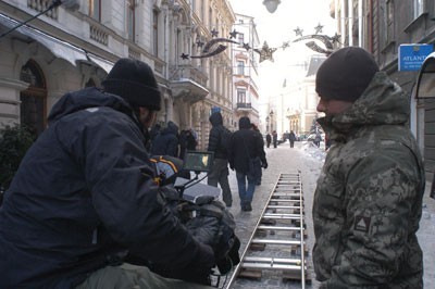 Kręcenie  w Bielsku-Białej zdjęć do filmu "Kret" realizatorzy obrazu  zaczęli kilka dni temu na ulicy Ratuszowej