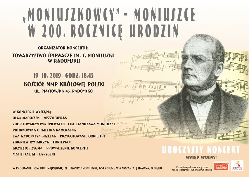 Chór Towarzystwa Śpiewaczego im. S. Moniuszki zaprasza na koncert w 200. rocznicę urodzin swojego patrona