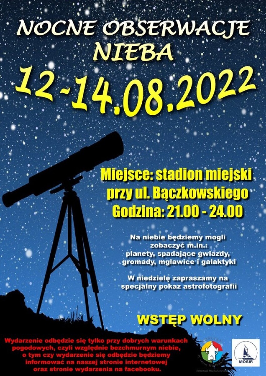 Wieża Ciśnień organizuje Nocne Obserwacje Nieba na Stadionie Miejskim w Kościanie