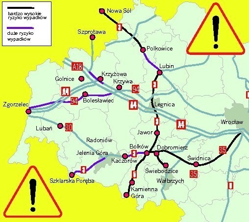 Dolny Śląsk: Mamy niebezpieczne drogi krajowe