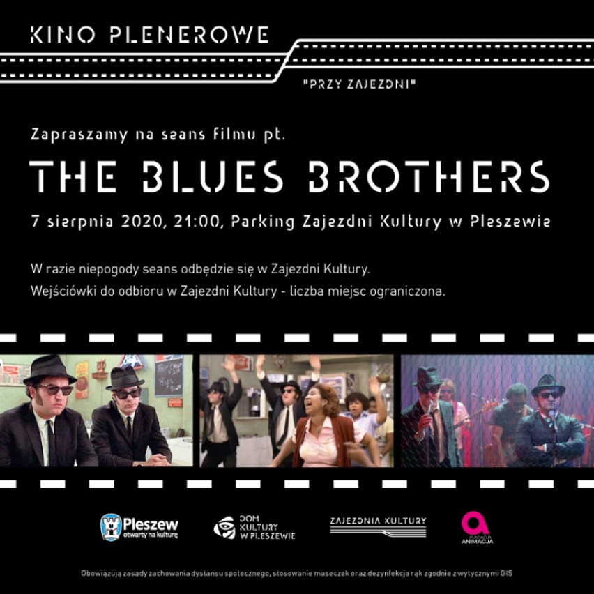 Kultowy film ,,Blues Brothers" już dziś zagości na ekranie kina plenerowego przy Zajezdni Kultury