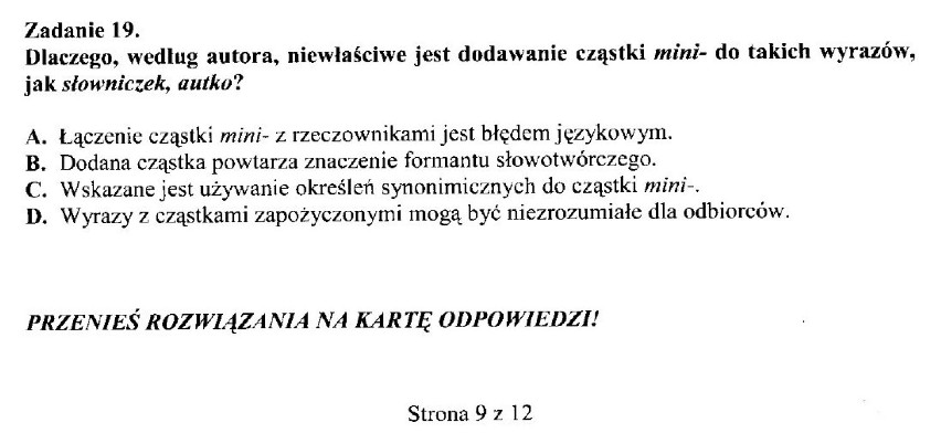 24 kwietnia część humanistyczna (język polski) egzaminu ...