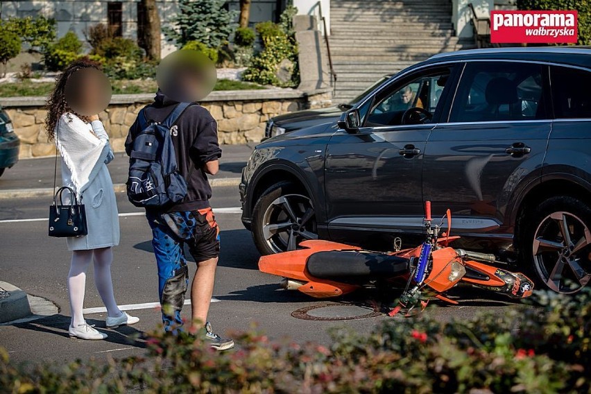 Wałbrzych: Wypadek motocyklisty na ulicy Słowackiego [ZDJĘCIA]