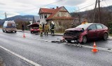 Mszana Dolna. Chciała uniknąć zderzenia z dzikim zwierzęciem. Zderzyła się z autem