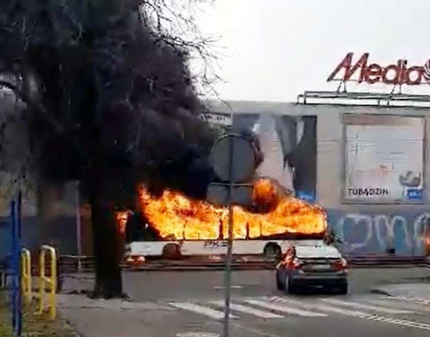 W Bydgoszczy doszło do pożaru autobusu PKS