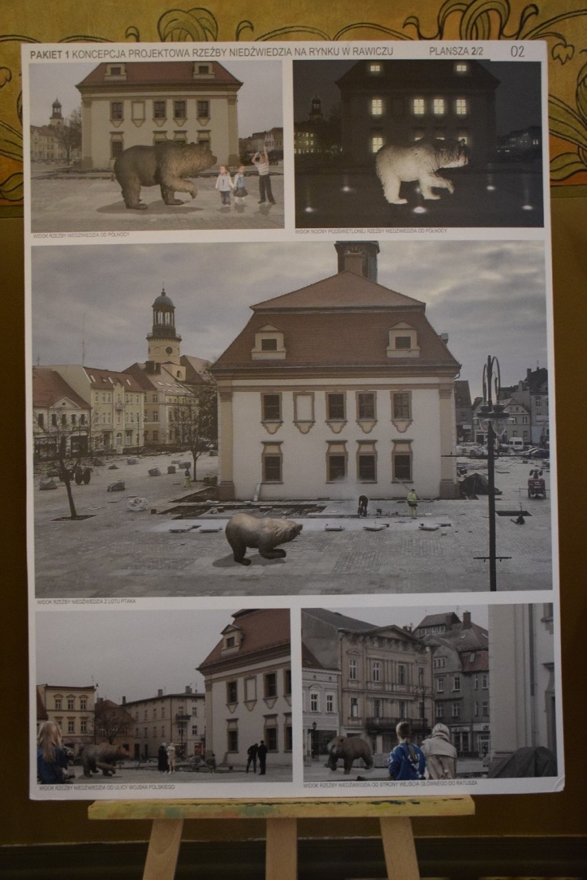 Prace biorące udział w konkursie na pomnik niedźwiedzia oraz makietę miasta w Rawiczu