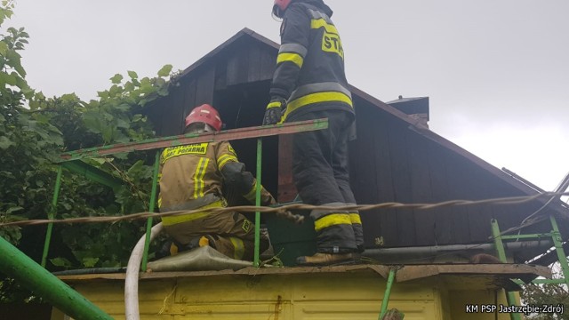 Pożar altany w Jastrzębiu-Zdroju. Do akcji ruszyło 11 strażaków