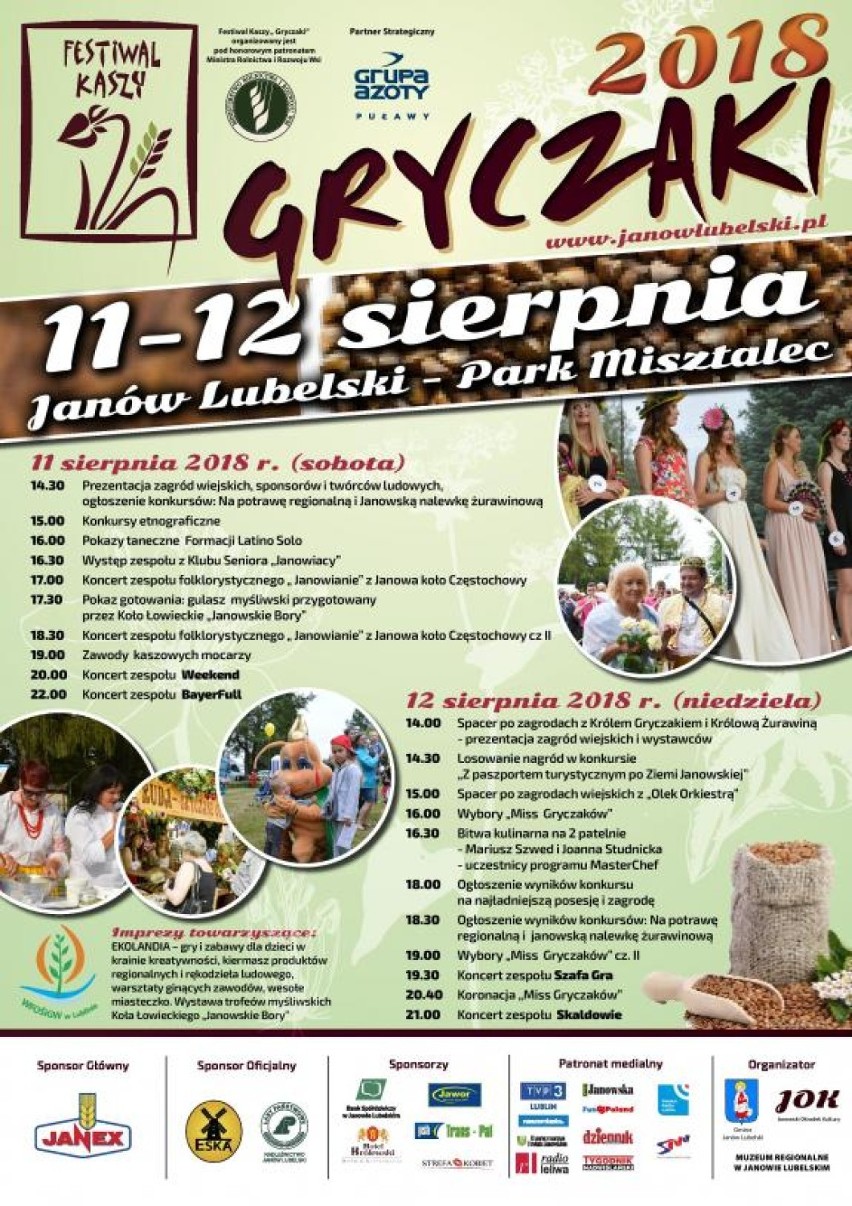 Festiwal Kaszy „Gryczaki” już w ten weekend w Janowie Lubelskim