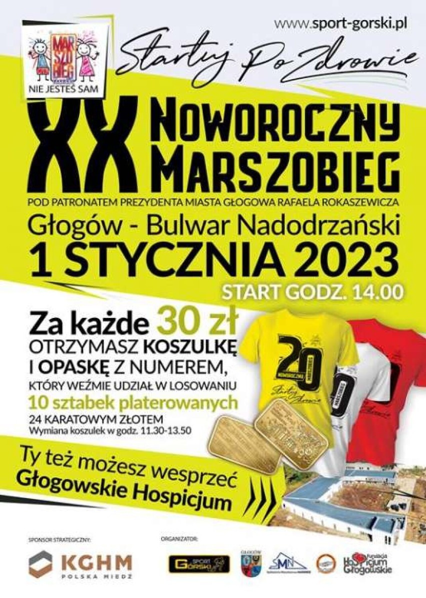 Głogowski Noworoczny Marszobieg ma już 20 lat! Na jedną z pierwszych imprez przyszedł ktoś prosto z sylwestrowego balu