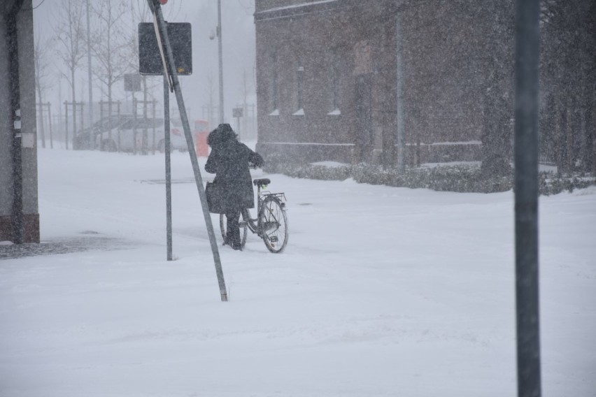 Zima 2021 w Wągrowcu i powiecie wągrowieckim. Drogi są całkowicie pokryte śniegiem. Ruch jest bardzo utrudniony [ZDJĘCIA] 