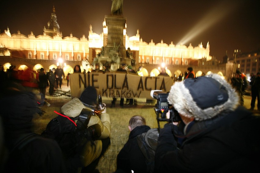 Kraków: II protest &quot;Nie dla ACTA&quot; [ZDJĘCIA]