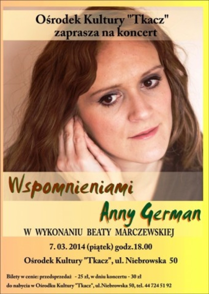 Anna German na Dzień Kobiet: Dwa koncerty jej piosenek w Tomaszowie