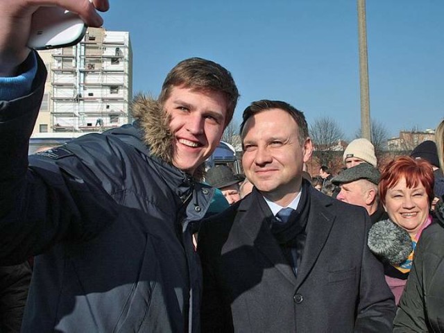 Andrzej Duda na targowisku w Grudziądzu. Nasze miasto odwiedził w lutym