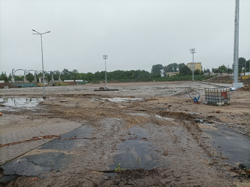 Stadion miejski po sierpniowych ulewach