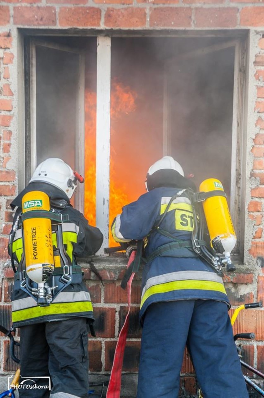 STRAŻACY W AKCJI: Groźny pożar kotłowni w miejscowości Czarny Sad [ZDJĘCIA]