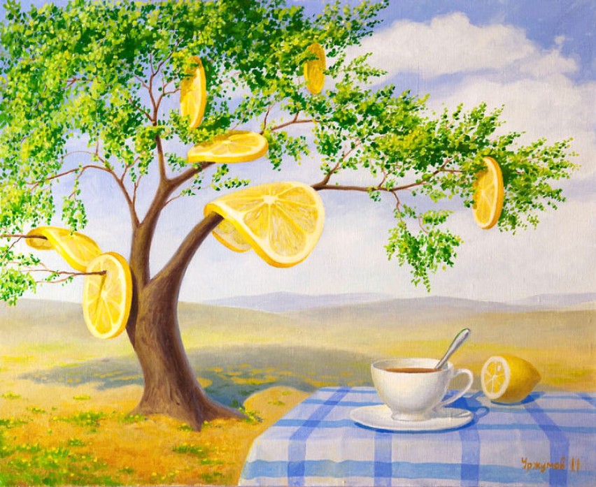 Rosyjski malarz uwielbia cytryny i pokazuje to na obrazach