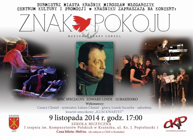 Koncert Cezarego Chmiela w Kraśniku zaplanowano na najbliższą niedzielę, 9 listopada.