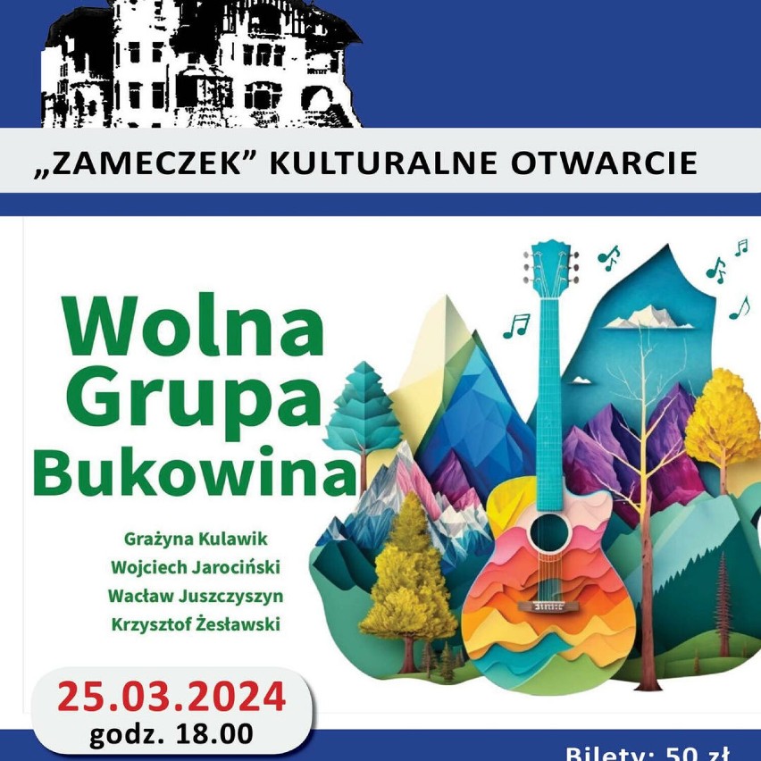 Koncert Wolnej Grupy Bukowina zaplanowano w "Zameczku" 25...
