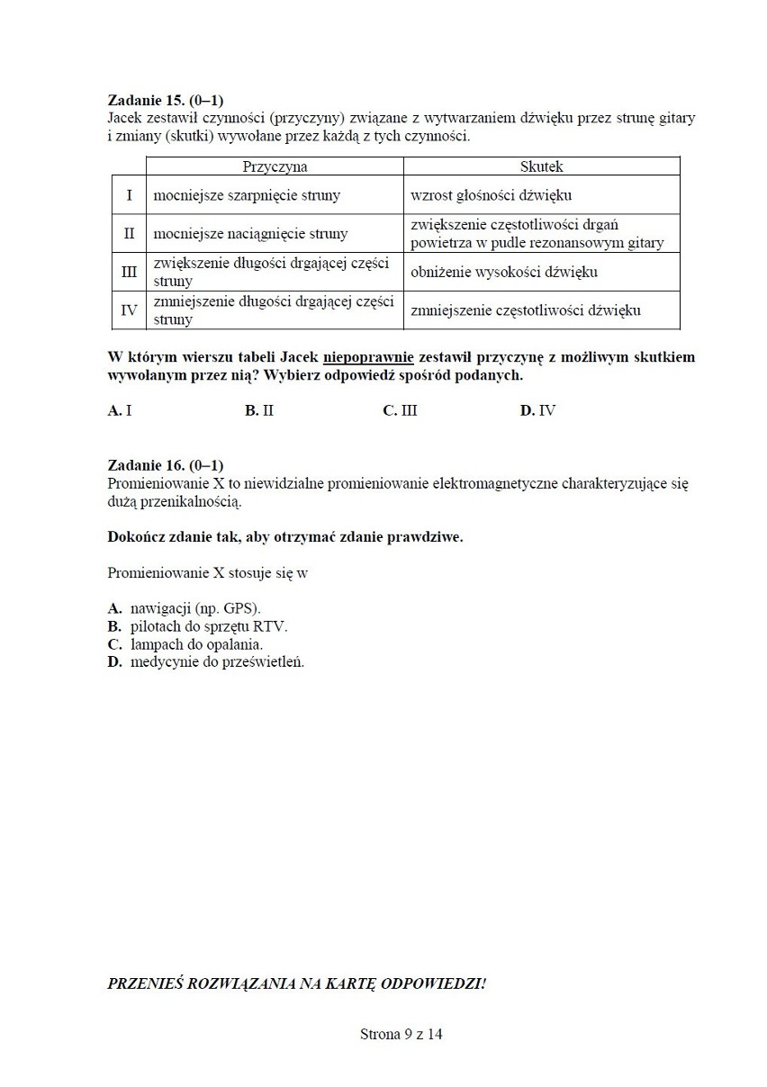 Egzamin gimnazjalny 2013. Test z matematyki i przyrody [ARKUSZE, PYTANIA, ODPOWIEDZI]