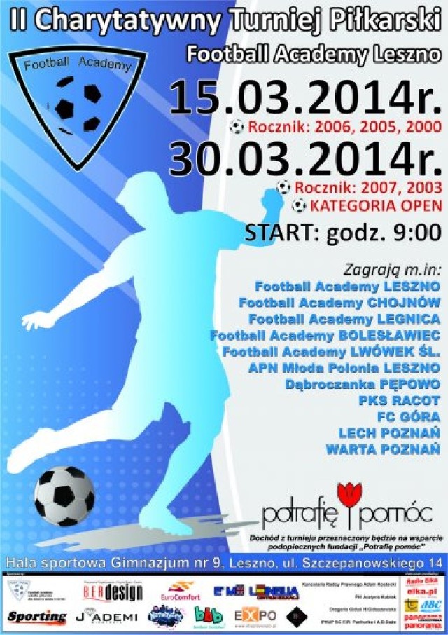 Football Academy w Lesznie. Turniej zostanie rozegrany 15 i 30 marca.