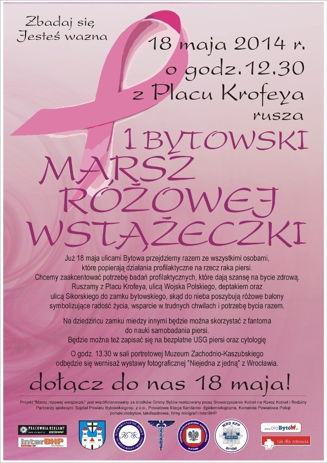 W niedzielę Marsz Różowej Wstążeczki w Bytowie