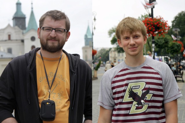 Turyści o Lublinie. N/z z lewej Marcin Witkowski, z prawej Kostyya