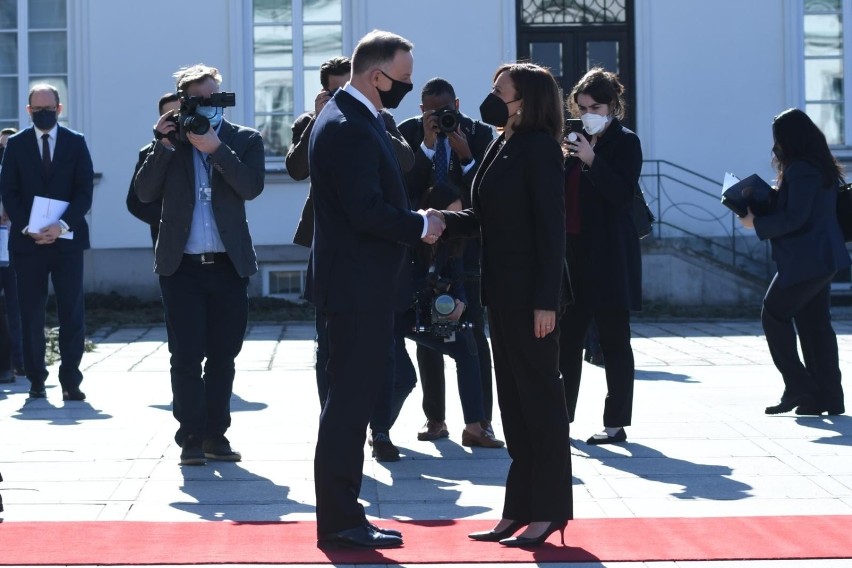 Prezydent Andrzej Duda i wiceprezydent Kamala Harris