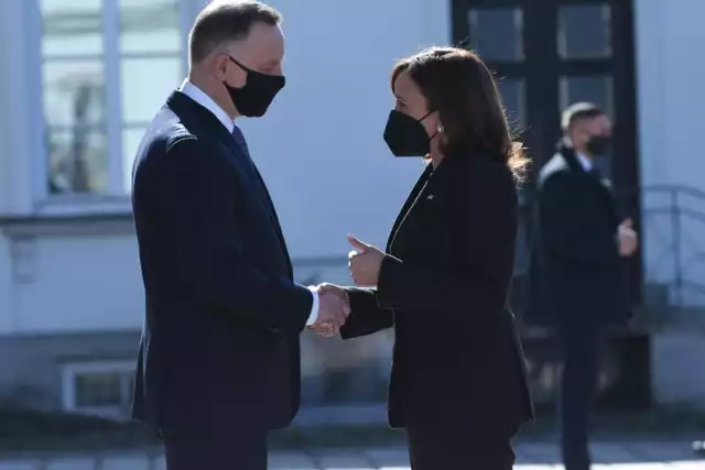 Prezydent Andrzej Duda i wiceprezydent Kamala Harris