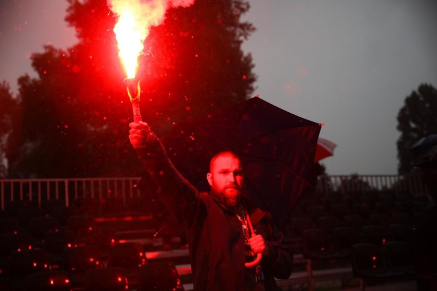 Kibice na meczu Wieczysta - Sokół Kocmyrzów