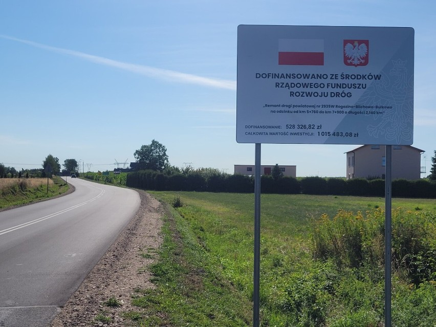 Droga Powiatowa Rogozino - Blichowo - Bulkowo wyremontowana. Kosztowała ponad milion złotych