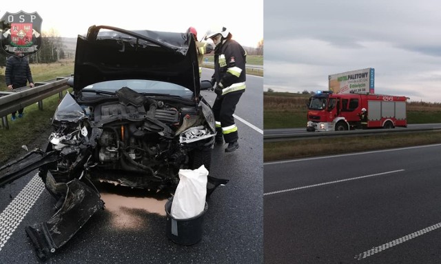 Kolizja na autostradzie A4 w Grojcu