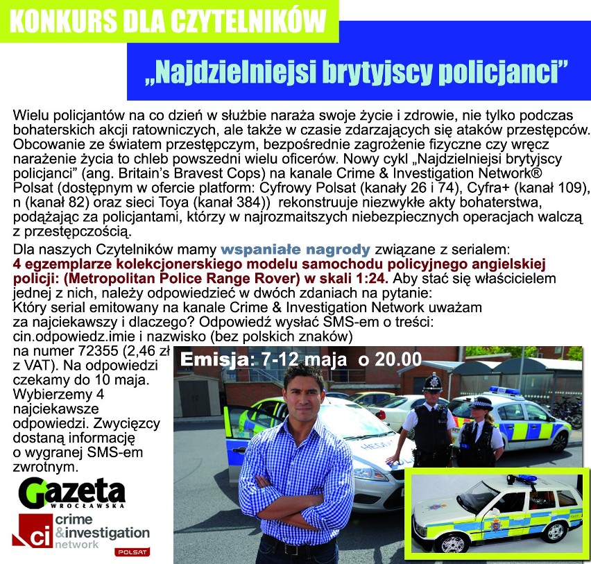 Wygraj wspaniałą miniaturę auta brytyjskiej policji!