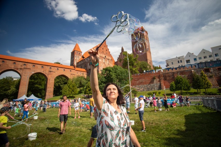 Dzień Baniek Mydlanych w Kwidzynie. Kolorowa zabawa pod gdaniskiem [ZDJĘCIA]