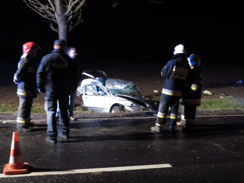 Samochód uderzył w drzewo w Mirosławicach (ZDJĘCIA)