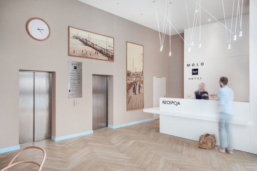 Hotel Molo w Sopocie i jego wizytówka - lobby hotelowe zgłoszone do konkursu na najlepszą przestrzeń