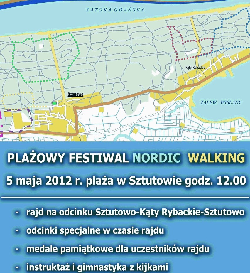 Sztutowo-Kąty Rybackie. Fani nordic walking będą się ścigać po plaży