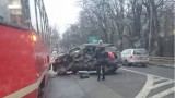 Wypadek w Rudzie Śląskiej. Samochód wjechał w tramwaj [ZDJĘCIA]