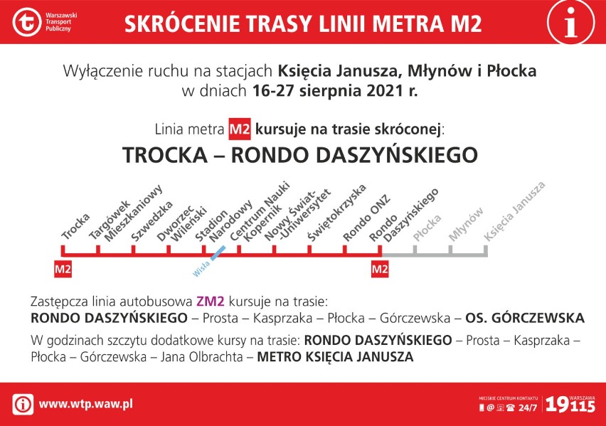 Wyłączą stacje metra na jedenaście dni. Spore utrudnienia w Warszawie. Wszystko w związku z budową kolejnych stacji drugiej linii 