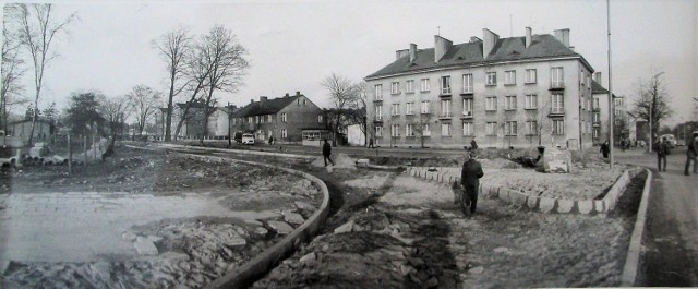 Rok 1973, budowa nowego pasa ruchu łączącego ul. Sobieskiego z ul. Szczecińską.