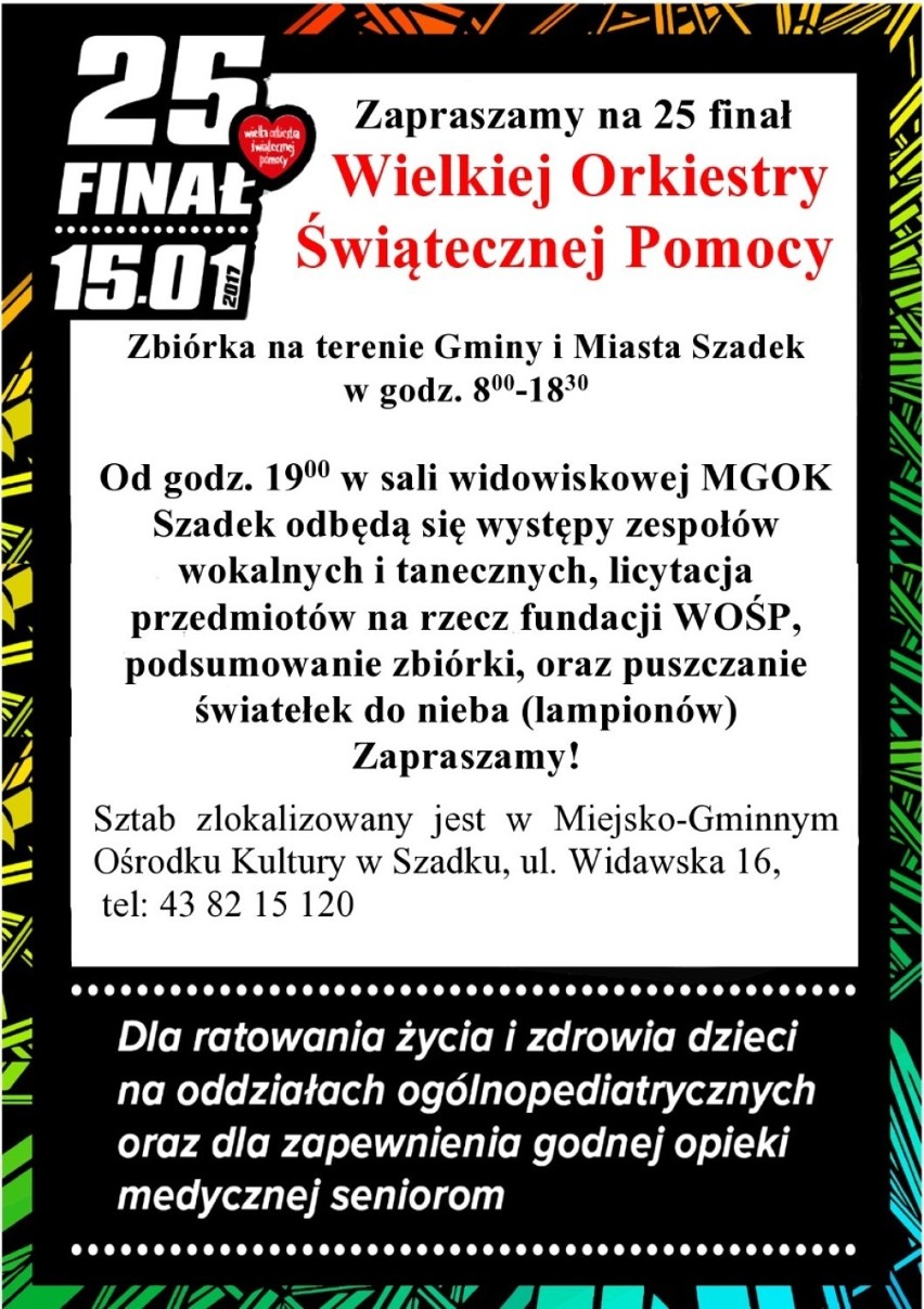 WOŚP zagra w Szadku