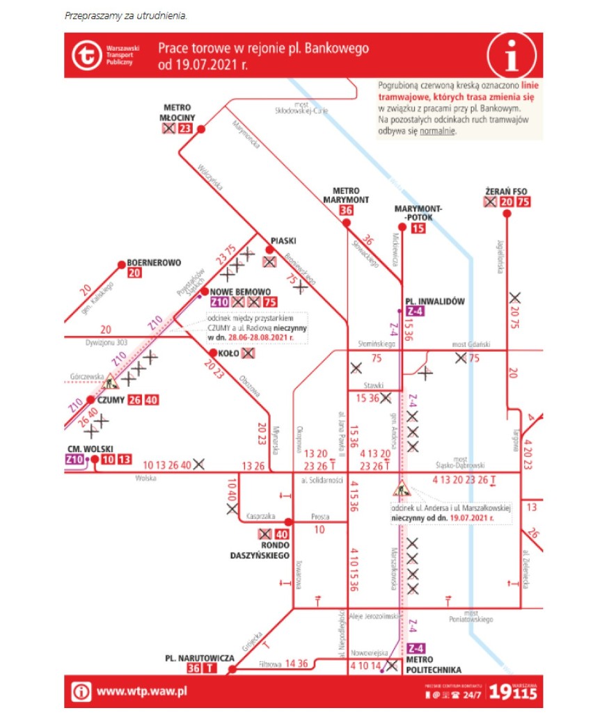 Warszawa. Tramwaje znikają z centrum miasta. Ogromne...