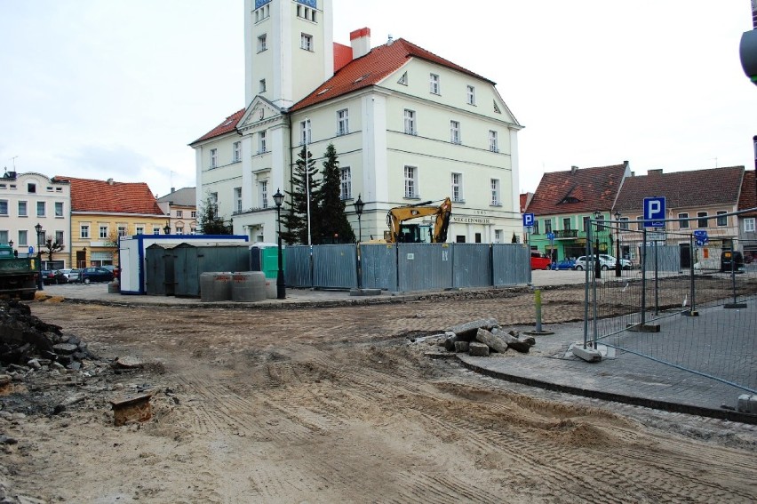 Postępują prace na ul. Wrocławskiej i Rynku w Kościanie