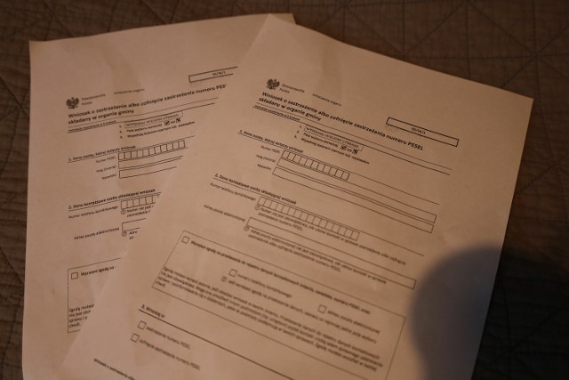Tak wygląda formularz do zastrzeżenia nr pesel, jest dostępny w każdym urzędzie gminy