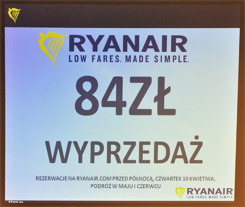 Ryanair wprowadza poranne loty do Modlina