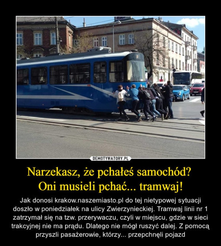 Ten tramwaj ma naprawdę pod Górkę (Narodową). Oto najlepsze memy o MPK w Krakowie!