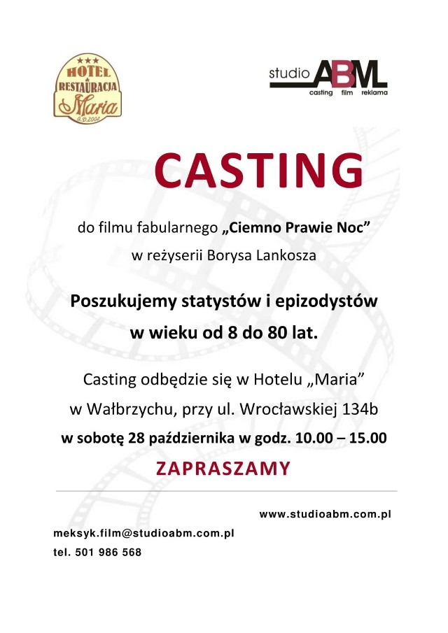 Informacja o castingu do filmu, który będzie kręcony w Wałbrzychu