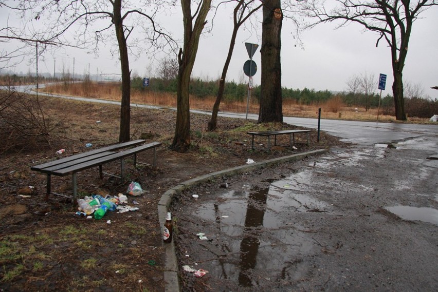 Parking przy wjeździe na zalew GDDKiA stara się uprzątnąć