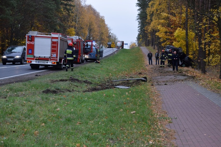 Człuchów - Rychnowy. Zderzenie trzech samochodów. Na szczęście bez ofiar