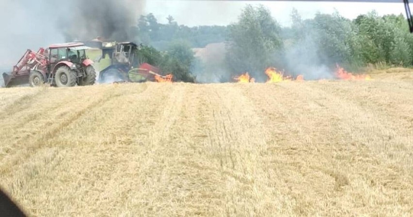 Groźny pożar w powiecie włocławskim. Zapalił się kombajn i...